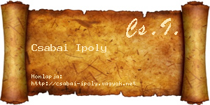 Csabai Ipoly névjegykártya